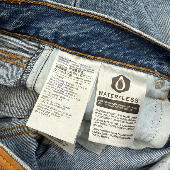 Levi’s Wedgie Straight Jeans Women’s 26 Button Fly Frayed Hem Blue Denim - Picture 10 of 16